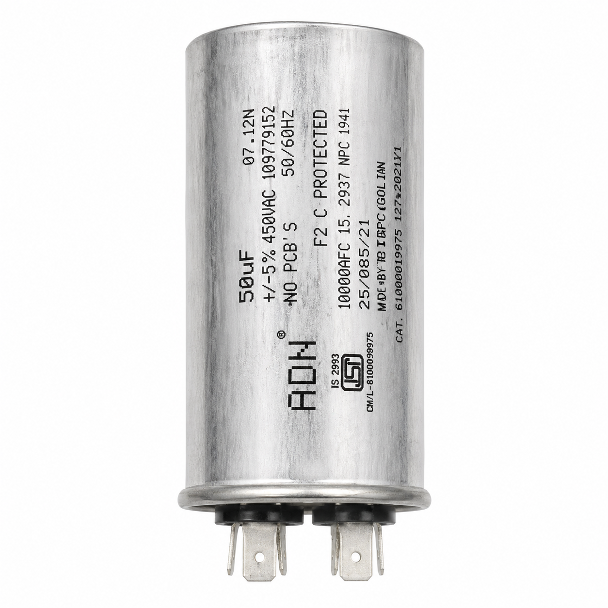 50µF 450VAC Motor Run Capacitor ±5% 10000 AFC