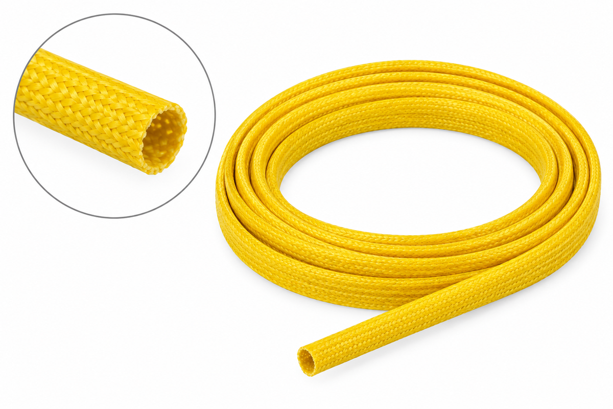 1 mm Fiber glass Insulation tube Sleeve Yellow 1 Meter