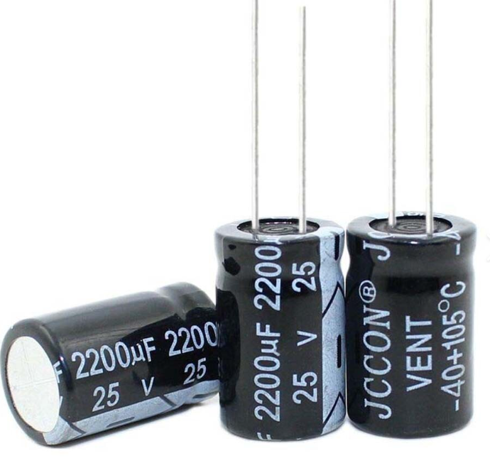 2200uF 25V Electrolytic Capacitor JWCO 105C 13x21MM 20%