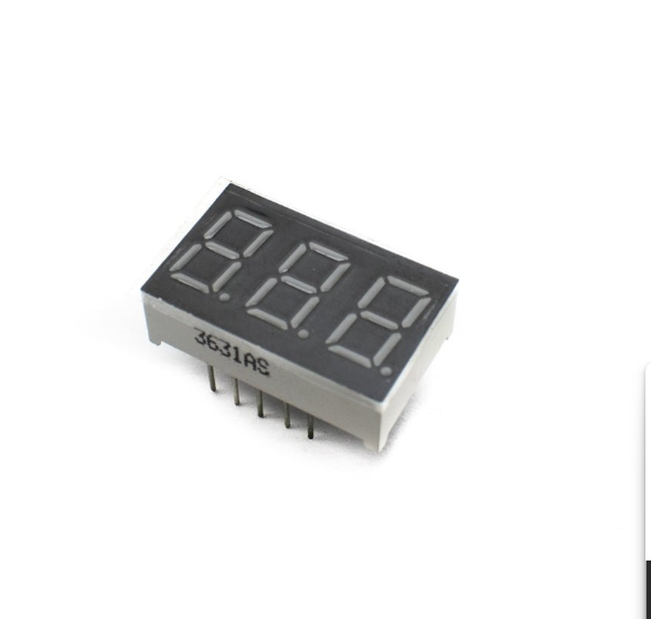 0.36 Inch 7 Segment LED Display 3 Digit Common Anode 11 Pins Red 7 Segment LED Display