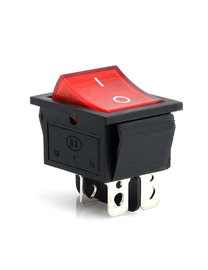 4 Pin Rocker Switch with Red Light KCD4 2 Position On-Off