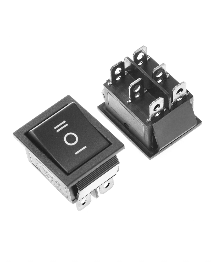 6 LEG Rocker Switch 3 position ZX-RS-203 DPDT 15/30A 250V On Off On KCD4