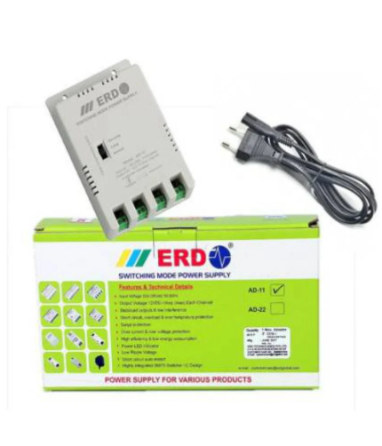 ERD 4 Channel CCTV Power Supply 12V 1A each ERD SMPS Adaptor AD-11