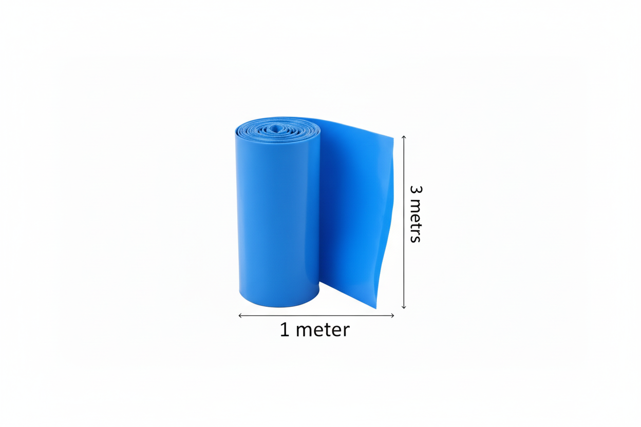 PVC Shrinkable TUBE for Battery Packaging 32mm BLUE 1 meter