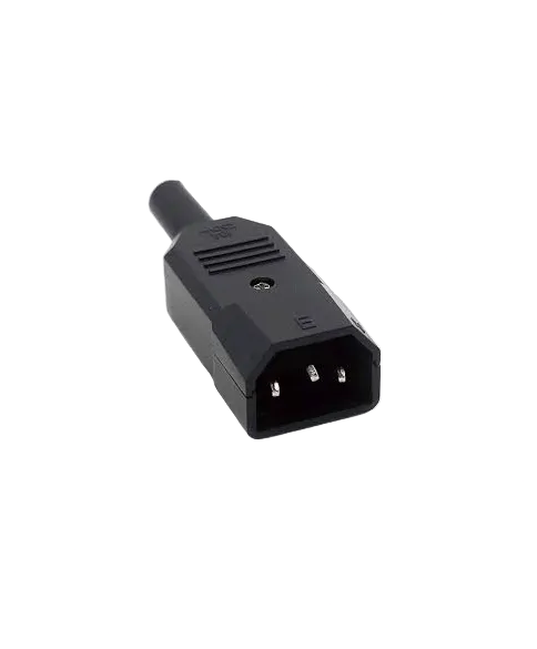 IEC C14 Male 3-Pin AC Power Plug (10A 250V Rewireable Cable Mount Connector)