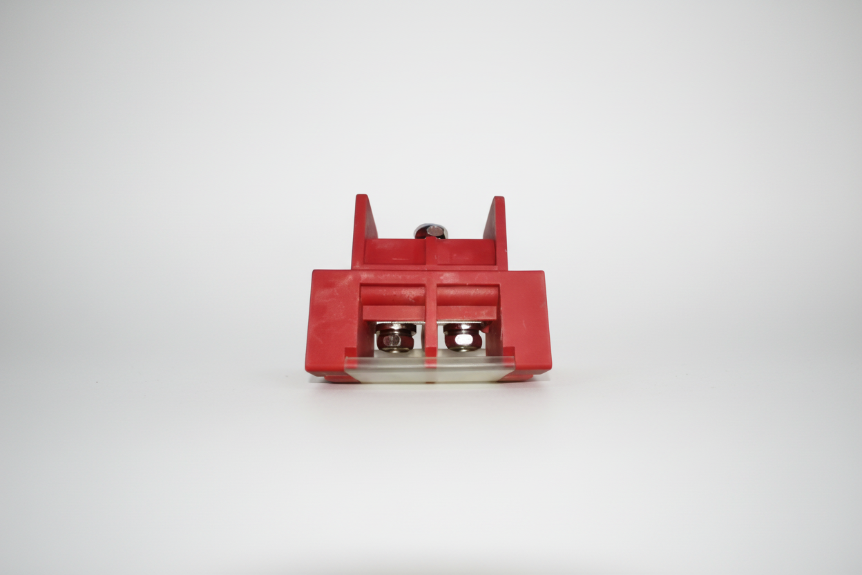 ESS Fence Terminal 200A 1-In 2-Out Connector (RED High-Current Power Block)