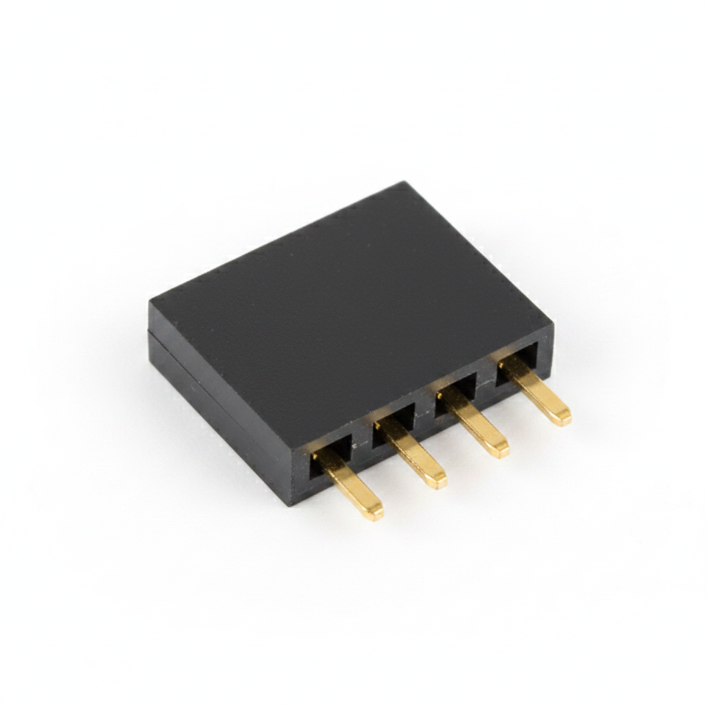 4 Pin 2.54mm 1x4 Pin Female Berg Straight Through Hole Connector