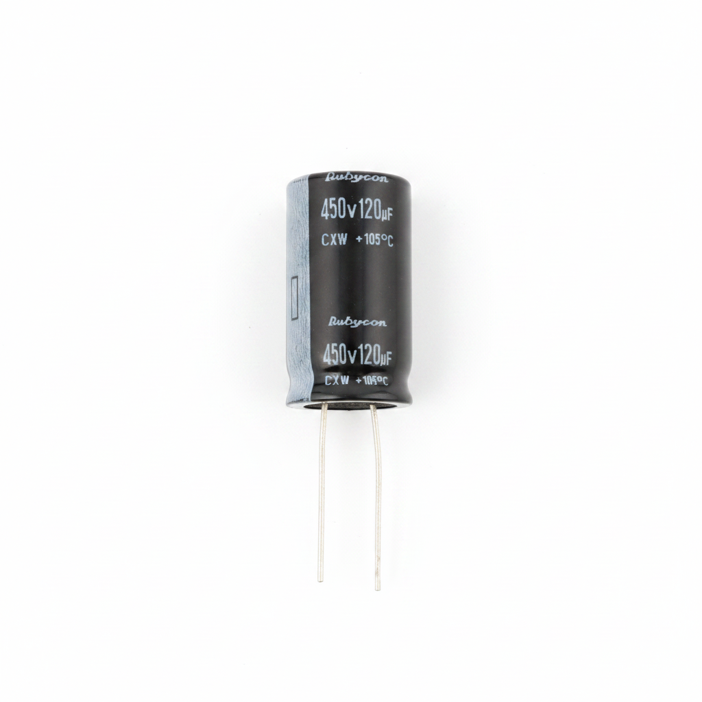 120uF 450V LEAD Electrolytic Rubycon Capacitor