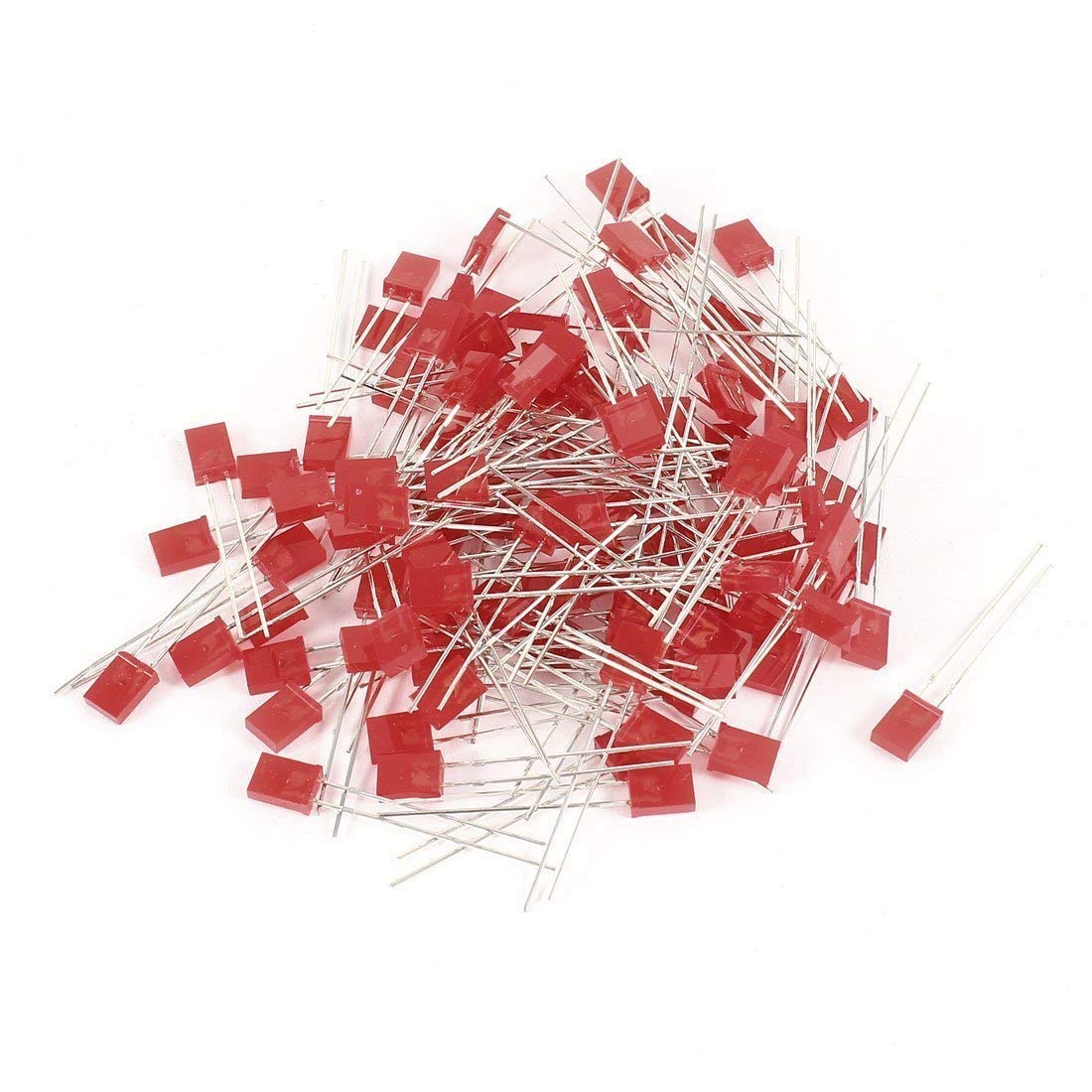 5X2mm RED Rectangle FLAT LED Diffused Lens
