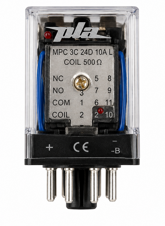 24V 10A Relay MPC 3C 24D 10A L 11 PIN 3PDT PLA