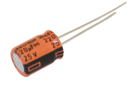 220uF 25V Electrolytic Capacitor 85C 20% DIA 8MM KELTRON