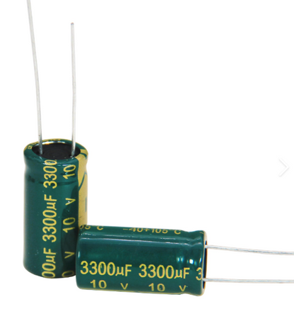 3300uF 10V Electrolytic Capacitor 105c JWCO 13x25mm 3300uF 10V