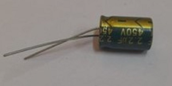2.2uF 450V Electrolytic Capacitor 105c JWCO 8x12mm