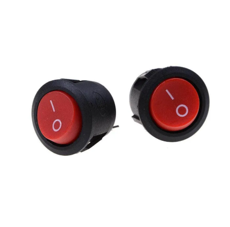 Red Rocker Switch Round 3A 250V AC SPST ON-OFF