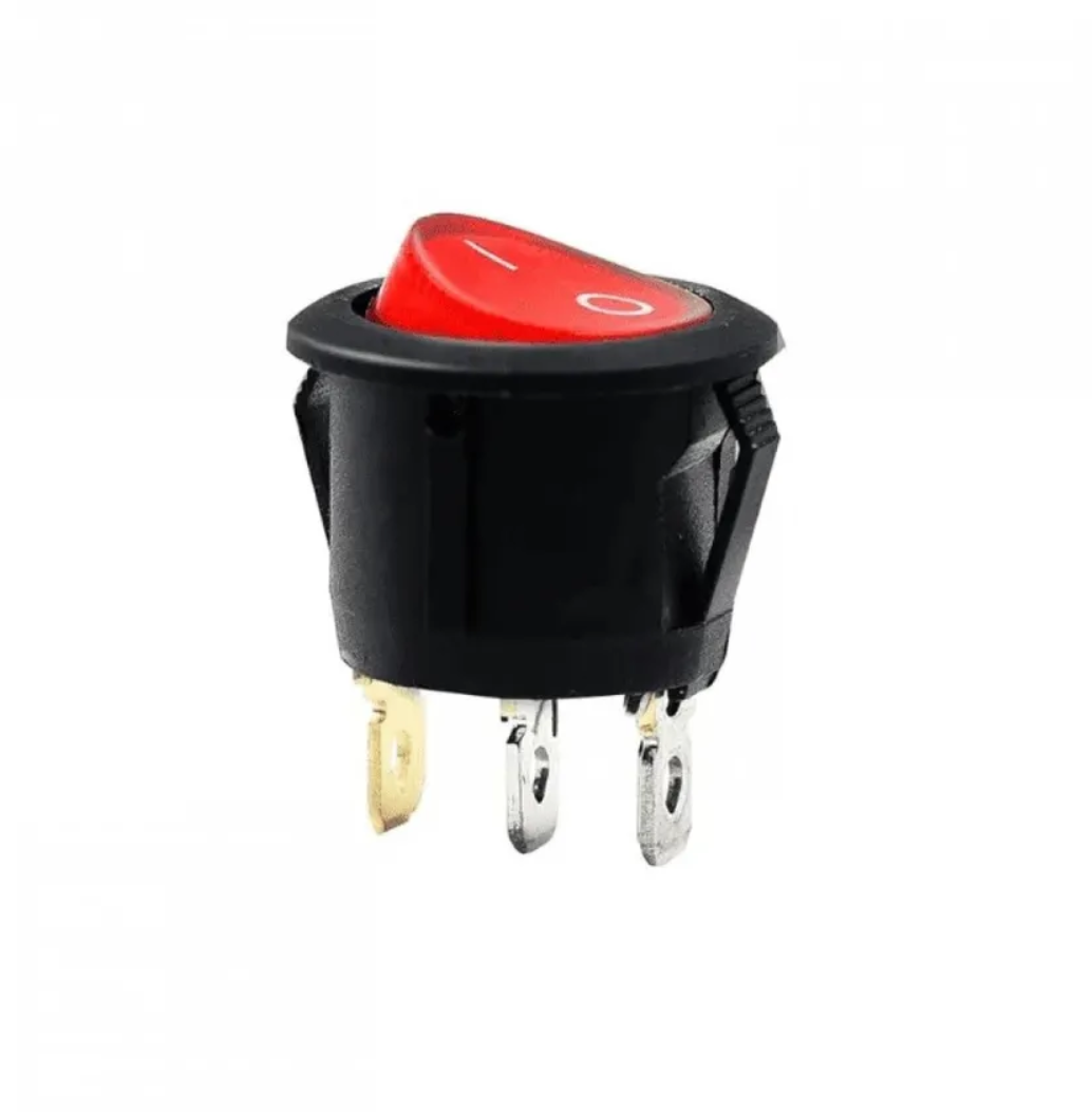 3 LEG Red Round Rocker Switch with indicator light 6A 250V ON-OFF