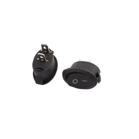 BLACK Rocker Switch Round 3A 250V AC SPST ON-OFF