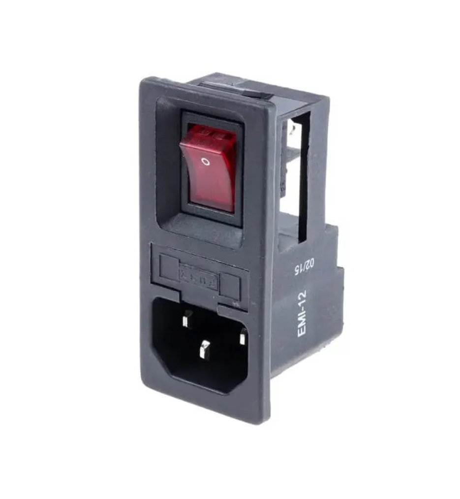 AC PLUG WITH FUSE AND INDICATOR SWITCH 4A ELCOM EMI-12 EMI12