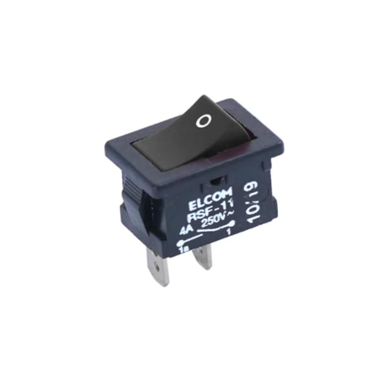 Rocker Switch RS-2-5 BLACK ELCOM DPST 4A 250V