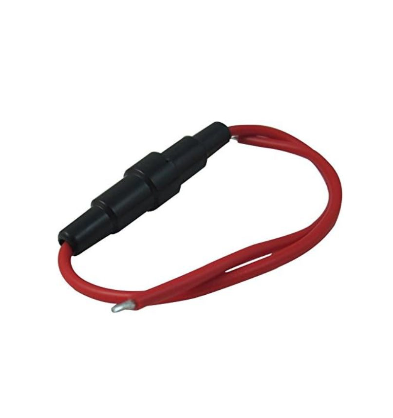RED BLACK HFH-1 Wired Glass Fuse Holder 20x5mm ELCOM Hanging