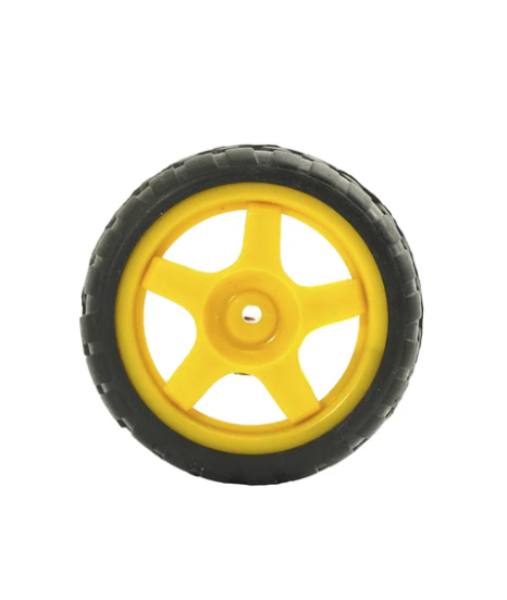 6.5cm x 2.7cm Robotic BO Motor Wheel Yellow
