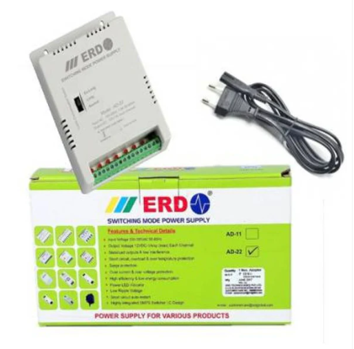 8 Channel CCTV Power Supply 12V 1A each channel ERD SMPS Adaptor AD-22