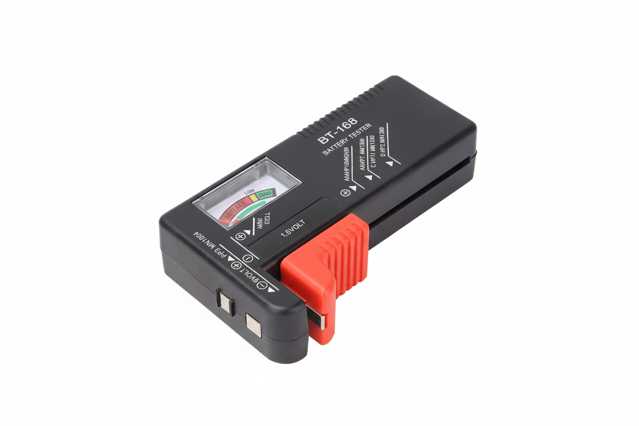 Universal Battery Tester for AA, AAA, C, D, 9V, and 1.5V Button Cells
