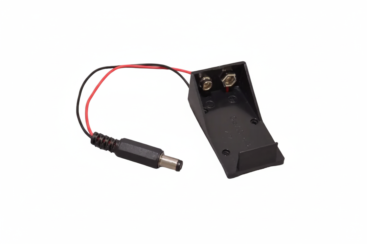 9V Battery Holder Case with DC Jack