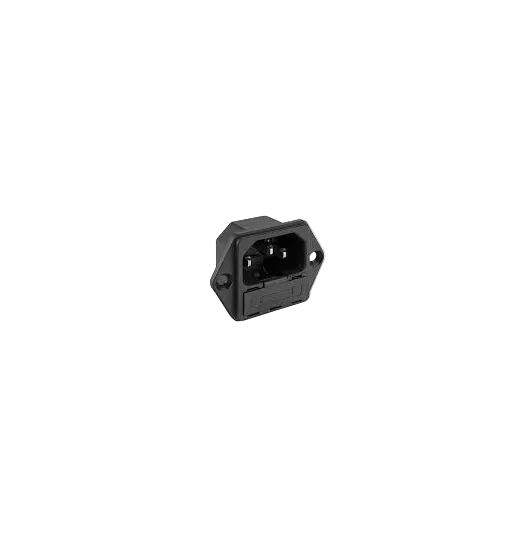 ELCOM EMI-21 Male IEC Inlet with Fuse Holder (10A 250V Screw Mount Power Connector)