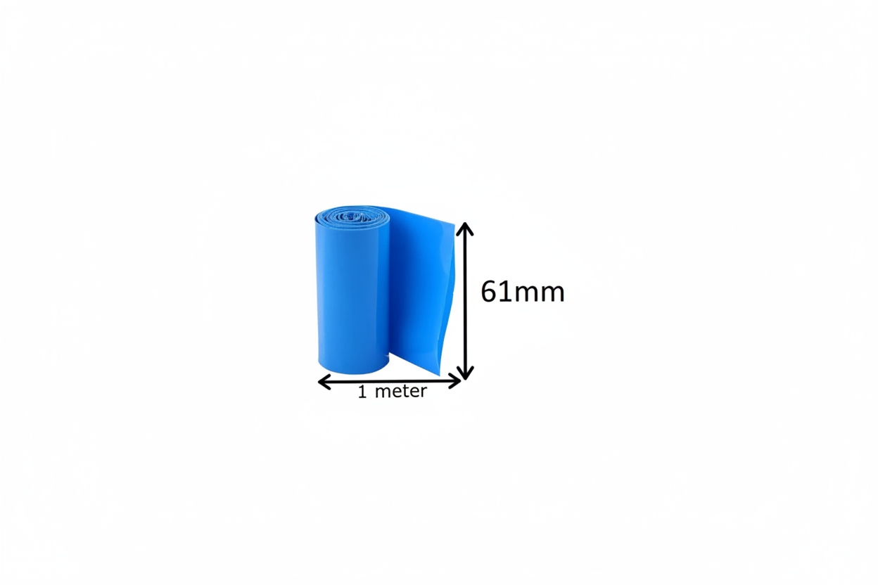 PVC Shrinkable TUBE for Battery Packaging 61mm BLUE 1 meter
