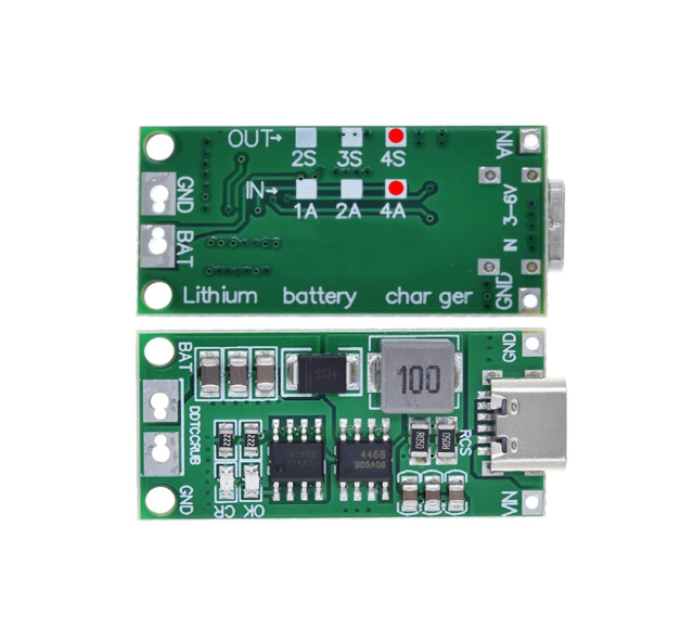 USB-C 4S 4A 16.8V Boost Li-ion Battery Charger Module (5V to 12.6V Step-Up Charging Board)