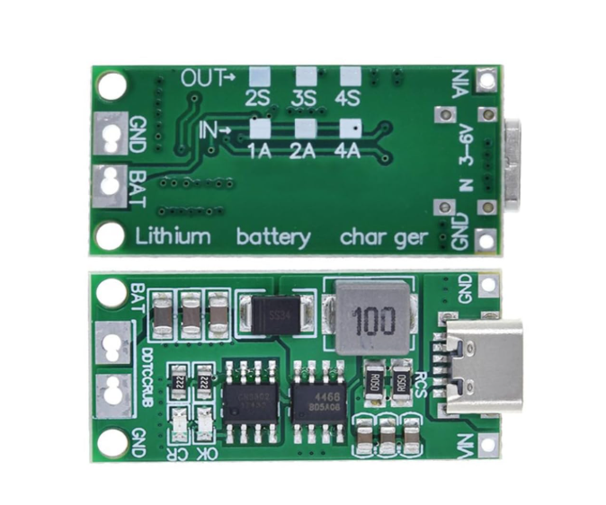USB-C 4S 1A Boost Li-ion Battery Charger Module (5V to 16.8V Step-Up Charging Board)