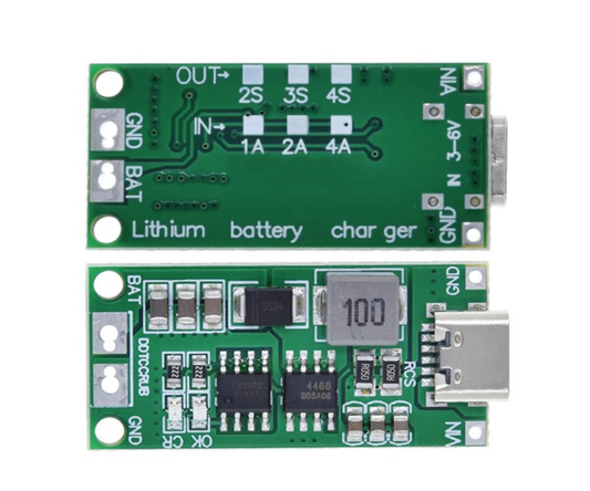 USB-C 4S 1A Boost Li-ion Battery Charger Module (5V to 16.8V Step-Up Charging Board)4S1A