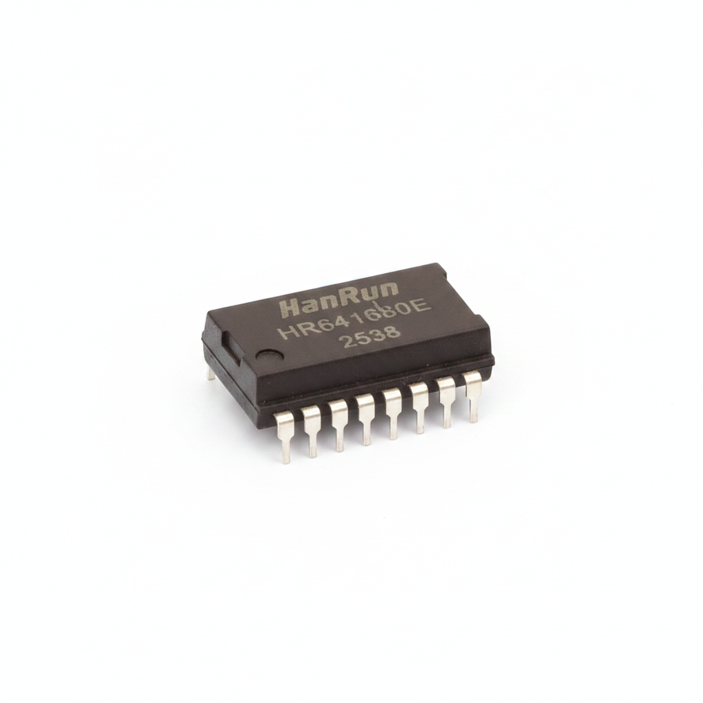 HR641680E 10/100Base-T Ethernet Pulse Transformer HANRUN 1:1 0.5kV SMD-16 12.7x9.5mm