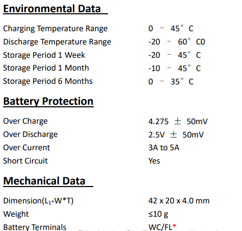 3.7V 270mAh LiPo Battery Pack LP 402040 Rechargable Battery