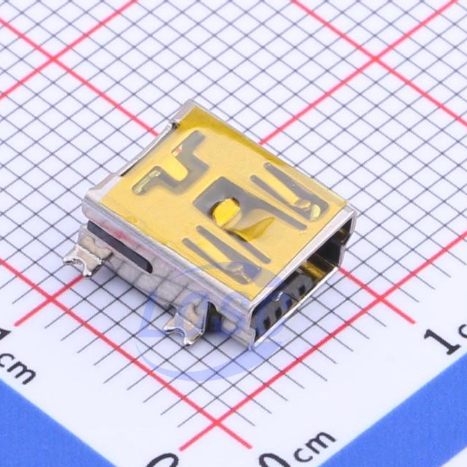 USB MINI B 5PTP Female SMD Connector SHOU HAN