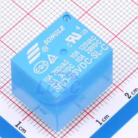 3V 10A Relay SRD-03VDC-SL-C Th 19.2*15.6mm Songle