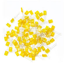 5X2mm Yellow LED  Rectangle FLAT Diffused Lens